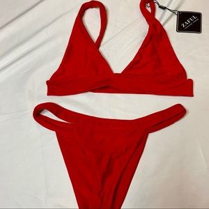 red bikini set